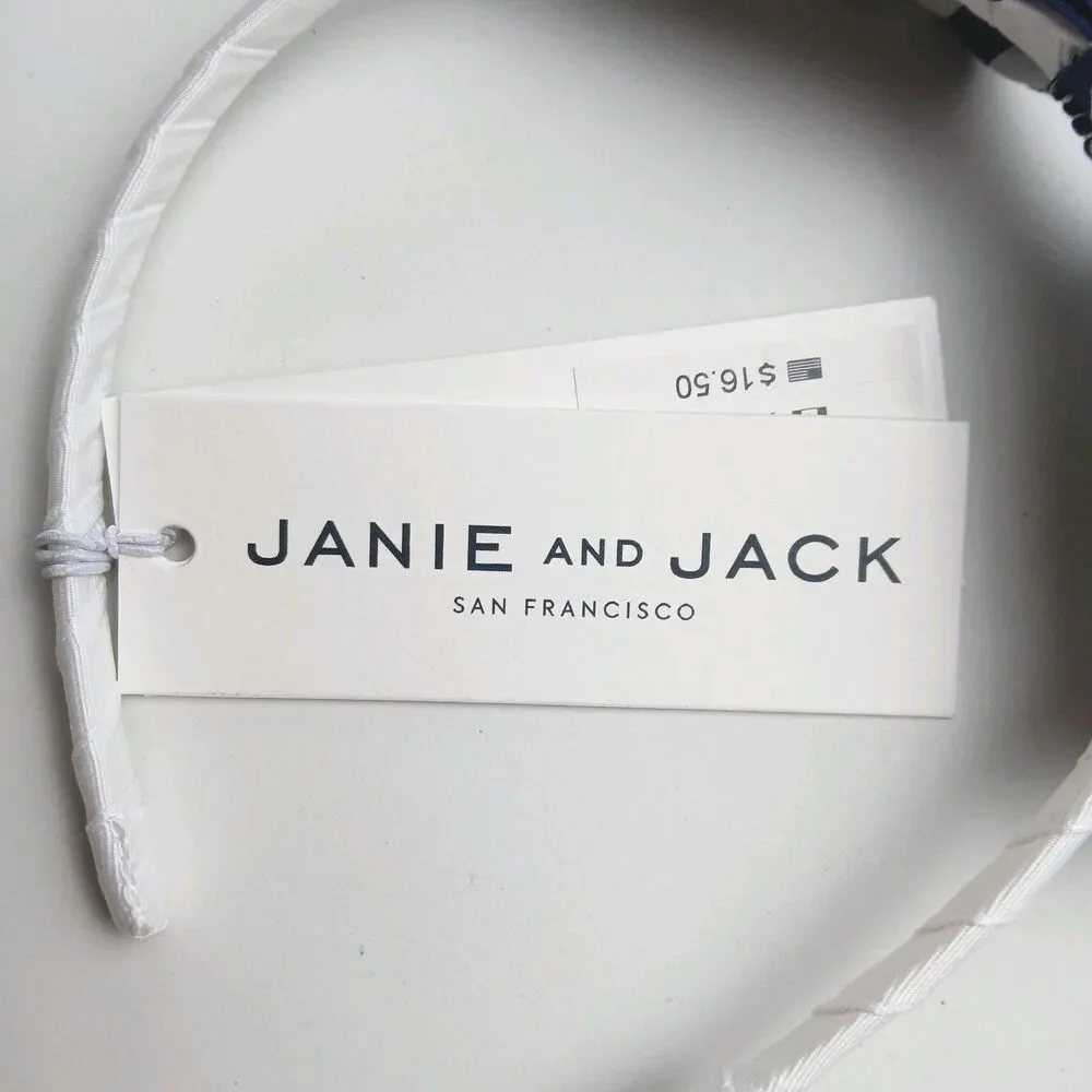 Accesory Lot Janie and Jack Headband Bow Blue White Multicolor Floral Clip NWT